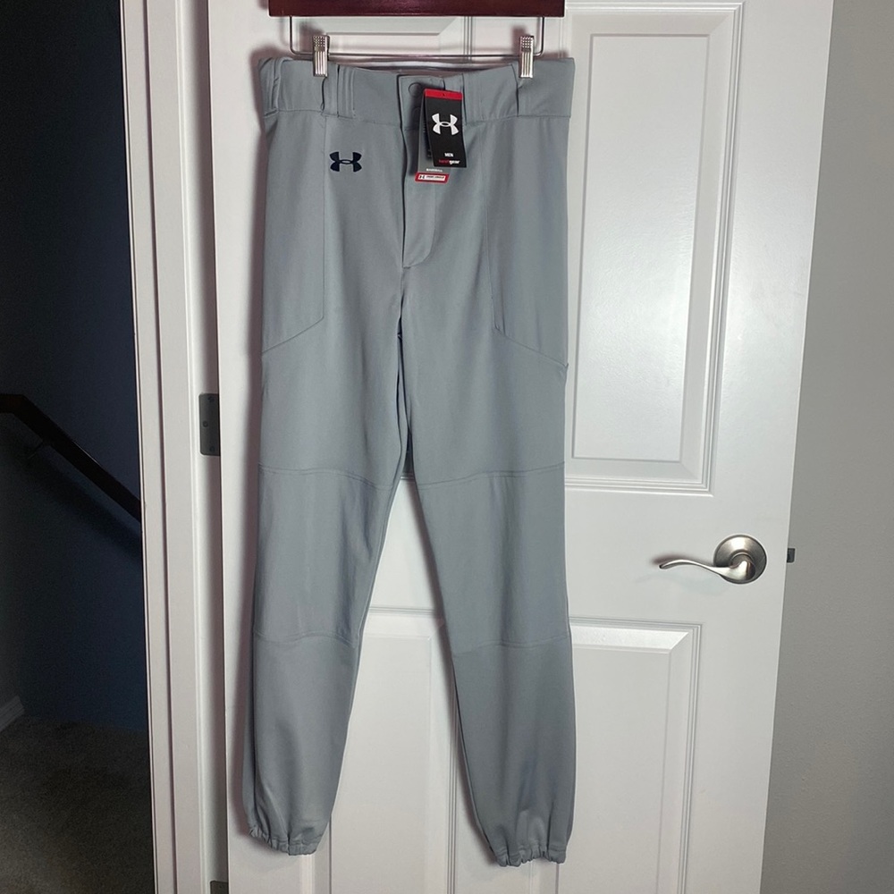 NWT Men's Under Armour Baseball Pants M Gray